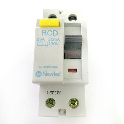 Newlec NLRCD6330A 63A 63 Amp 30mA RCD 2 Double Pole Circuit Breaker Type AC